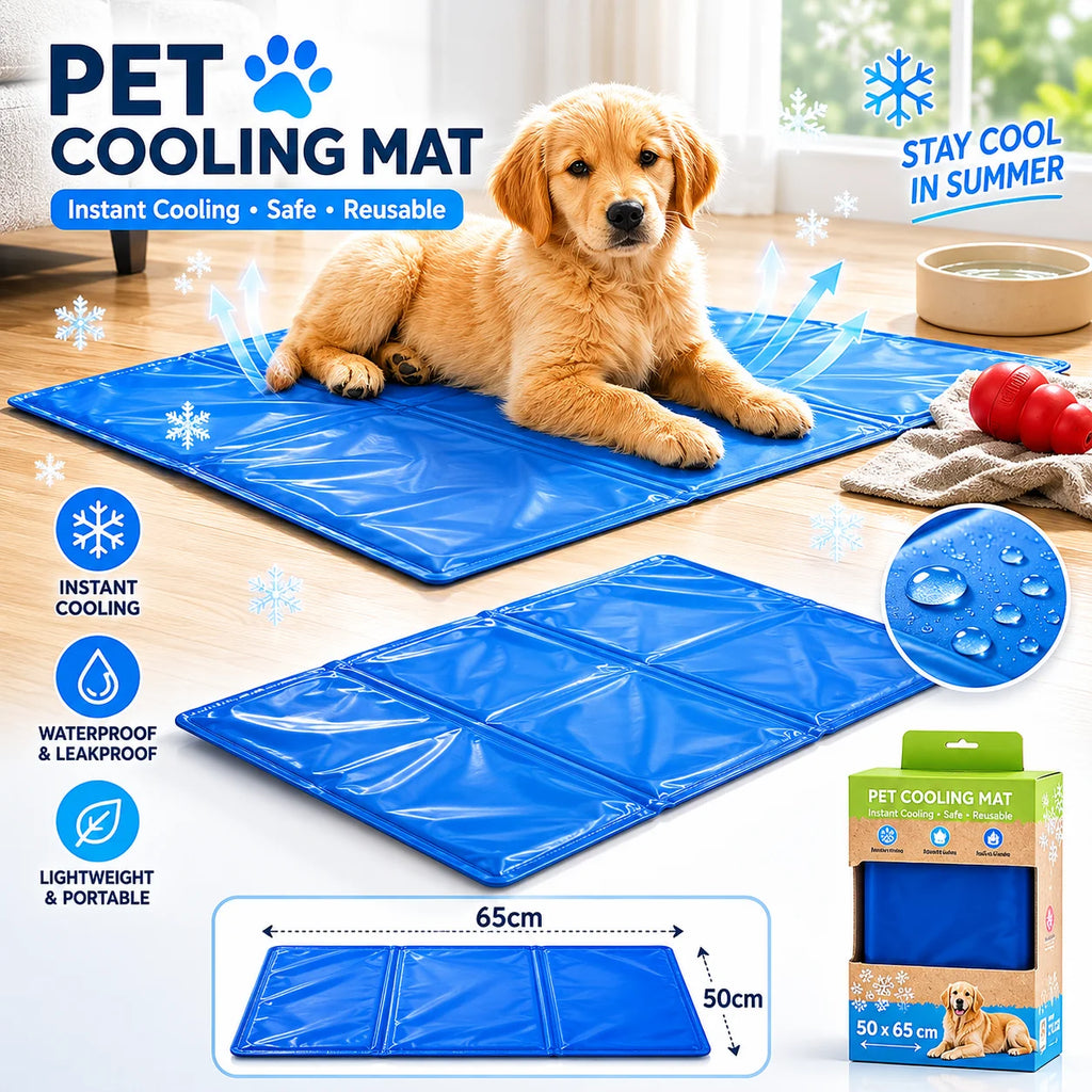 Alfombra fresca para mascotas, enfriamiento rápido, impermeable y plegable.